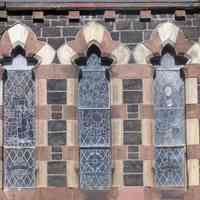         26: view of sanctuary windows with stained glass; east facade below tower
   