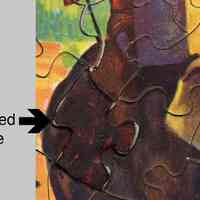          detail center of non-original puzzle piece (lower left)
   