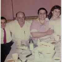 Color photo of the Jaccodine family in Jac-O-Dine Luncheonette, 401 Bloomfield St., Hoboken, ca. 1960.