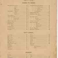         pg [3]: Bill of Fare, Dishes to Order; Cold Dishes; Dessert
   