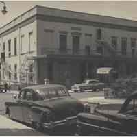 Black-and-white photo of the Union Club exterior, 600 Hudson St., Hoboken, no date, ca. 1955.