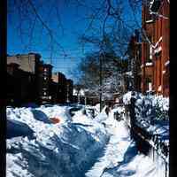 Color slide of a snowy 11th street.