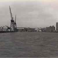 Digital image of B+W photo of the Hoboken waterfront, Hoboken, circa 1987.