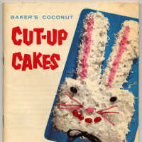          Baker's Coconut Cut-Up Cakes. Published by Franklin Baker Div., General Foods Corp., Hoboken, 1956, 1st ptg. picture number 18
   