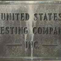 Signs, 4: bronze plaques from U.S. Testing Co. building, 1415 Park Ave., Hoboken.