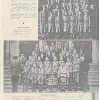 Digital images of photocopies of 3 published b+w photo of Saints Peter & Paul Drum & Bugle Corps, Cadettes & Cadets, Hoboken, no date, ca. 1936-37.
