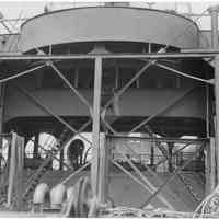 B+W photo of the superstructure of an unknown ship, Hoboken, June, 1941.