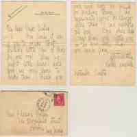 Notes, 3, of thanks sent to Florence Miller from various writers and places, 1919-1931.