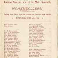          pg [1] Cabin Passenger List, Hohenzollern, June 6, 1903
   