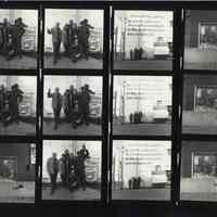 B+W negative contact sheet of images of Hoboken taken by John Conn. no date, [1976].