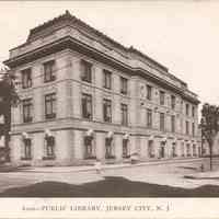 Postcard: Library, Jersey City, NJ