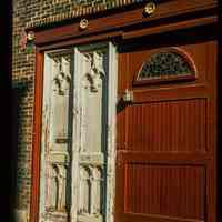          Color slide of close-up view of carriage house façade at 609 Court between 6th and 7th picture number 1
   