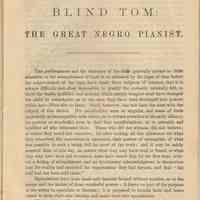          pg [3] biography & appreciation: Blind Tom: The Great Negro Pianist
   