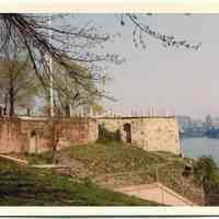 Color photo of Castle Point Lookout, Stevens Institute of Technology, Hoboken, May 1976