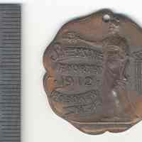 Medal: City of Hoboken Safe & Sane Fourth 2nd Prize Running Broad Jump, Hoboken, 1915.