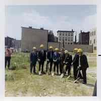 Color Photo: Ground-breaking ceremony on west side of 100 block of Hudson St., Hoboken. no date, ca. 1973.