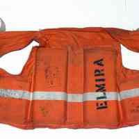 Life preserver from ferry boat "Elmira"; last run 11/22/1967.