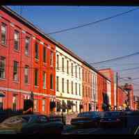          Color slide of eye-level view of row houses on Bloomfield between 1st & 2nd looking NW picture number 1
   