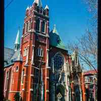          Color slide of eye-level view of Our Lady of Grace Roman Catholic church façade at 400 Willow on the NW corner of Willow & 4th picture number 1
   