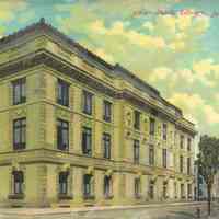 Postcard: Library, Jersey City, NJ