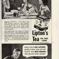 Ad, magazine: Lipton Tea, Farm Journal, Dec. 1939.