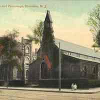 Color Postcard: Trinity Church and Parsonage, Hoboken, NJ, 1914