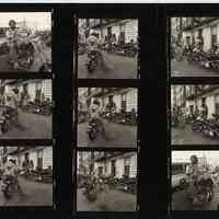 B+W negative contact sheet of images of Hoboken taken by John Conn. no date, [1976].