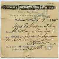 Pass for free roundtrip rail travel issued to an employee