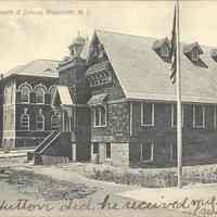 Postcard: Church and School, Woodcliff, NJ