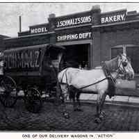 Reference image: exterior view with horse-drawn delivery wagon of John Schmalz