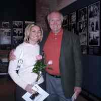 Digital image of Tom Hanley at lecture given by him at Hoboken Historical Museum, March, 2004.