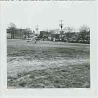 B+W photo of a baseball game at the high school sports field, Hoboken, no date, ca. 1950.