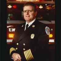 Color photo of Chief Richard Tremitiedi, Hoboken Fire Dept., Hoboken, ca. March 1,1990.