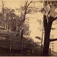Sepia-tone photo captioned "New York from Hoboken." Hoboken, no date, circa 1880.