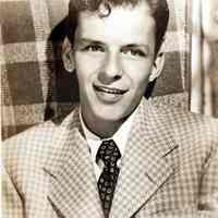 Black-and-white publicity photo of a young Frank Sinatra for MGM film "Anchors Aweigh", no place, no date, ca. 1945.