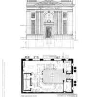          reference image 2: Exterior front elevation; floor plan, Nov. 3, 1909
   