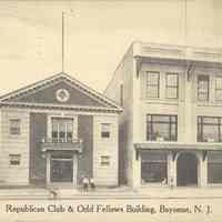 Postcard: Republican Club & Odd Fellows Building, Bayonne, NJ