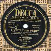 Record: Stephen Foster Medley, Barber Shop Quartet. Decca Records, N.Y., no date, ca. 1954.