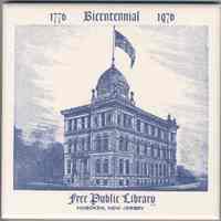 Ceramic commemorative tile, 1776-1976 Bicentennial, Free Public Library, Hoboken, New Jersey, [1976.]