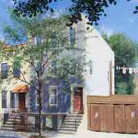 Digital image of painting "107 Monroe Street" by Frank Hanavan, Hoboken, painted 2001.