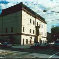 Color photo of the exterior of the former Martha Institute, on Fifth St. east of Garden Street, taken from Church Square Park, Hoboken, no date, ca. 1