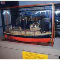          view of model of  New York Central Railroad Tugboat No. 18 at east end
   