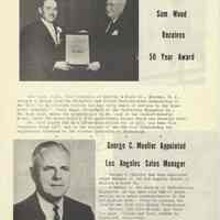          pg 3: Sam Wood 50 year award; George C. Mueller
   