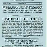 Hoboken Historical Museum Newsletter [First Series], Volume 2, No. 45, January, 1991.