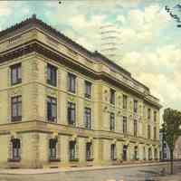 Postcard: Library, Jersey City, NJ