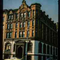          Color slide of eye-level view of front and side facades of the former Hoboken Bank for Savings building at 84 Washington on the SW corner of Washington & Newark picture number 1
   