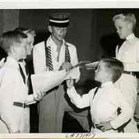 Sinatra photo: Frank Sinatra giving autographs to four of Bing Crosby