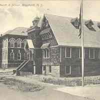 Postcard: Church and School, Woodcliff, NJ