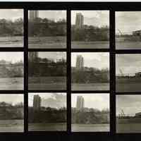 B+W negative contact sheet of images of Hoboken taken by John Conn. no date, [1976].