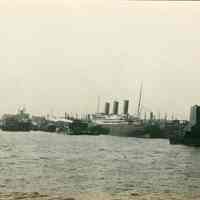 Three B+W photos of the S.S. Vaterland, Hamburg-American Line, Hoboken, no date, ca. 1914.